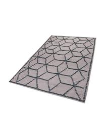 Alfombra artesanal de lana Diamantes, Gris pardo, gris, L 190 x An 130 cm