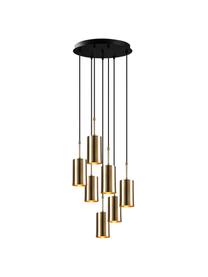 Suspension dorée ampoule nue Kem, Couleur laitonnée, noir