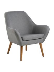 Sillón Astro, Tapizado: poliéster, Patas: roble, aceitado, Tejido gris claro, An 76 x F 74 cm