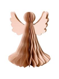 Dekoracja XL Angel, Papier, Brudny różowy, Ø 21 x W 27 cm