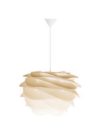 Hanglamp Carmina Mini, bouwpakket, Lampenkap: polycarbonaat, polypropyl, Baldakijn: polypropyleen, Beige, Ø 32 x H 22 cm