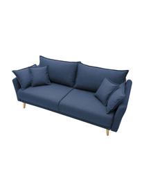 Sofa rozkładana z miejscem do przechowywania Mia (3-osobowa), Tapicerka: kaszmir, Nogi: drewno bukowe, Ciemny niebieski, S 228 x G 102 cm