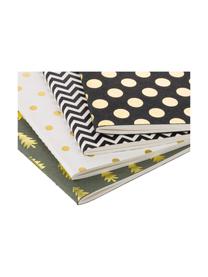 Set de cuadernos Graphics, 4 uds., Gris, negro, blanco, An 21 x Al 15 cm