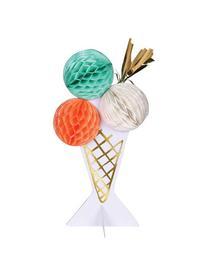 Biglietto d'auguri Ice Cream, Carta, Rosa, bianco, verde menta, dorato, Lung. 13 x Larg. 19 cm