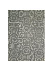 Alfombra artesanal Vita Illusion, Parte superior: 90% poliéster, 10% viscos, Reverso: algodón, revestido de lát, Verde musgo, An 150 x L 215 cm (Tamaño M)