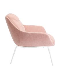 Gestoffeerde loungefauteuil Austin in roze, Bekleding: 100% polyester, Poten: gepoedercoat staal, Geweven stof roze, 83 x 82 cm