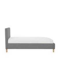 Letto imbottito Celeste, Rivestimento: poliestere (tessuto strut, Piedini: legno di albero della gom, Tessuto grigio, 160 x 200 cm