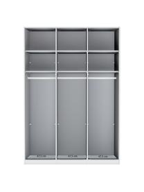 Drehtürenschrank Monaco, 3-türig, Korpus: Holzwerkstoff, foliert, Griffe: Metall, beschichtet, Hellbeige, B 148 x H 216 cm