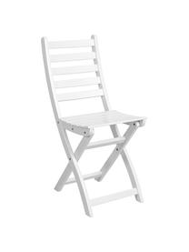 Chaises pliantes de balcon, en bois Lodge, 2 pièces, Bois d'acacia, laqué, Blanc, larg. 50 x haut. 86 cm