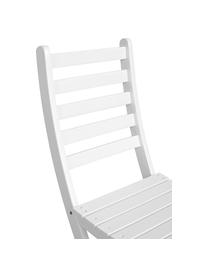 Chaises pliantes de balcon, en bois Lodge, 2 pièces, Bois d'acacia, laqué, Blanc, larg. 50 x haut. 86 cm