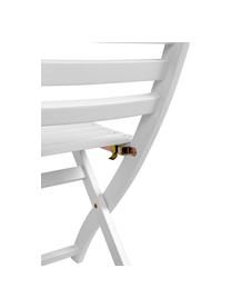 Chaises pliantes de balcon, en bois Lodge, 2 pièces, Bois d'acacia, laqué, Blanc, larg. 50 x haut. 86 cm