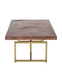 Visgraat salontafel Class met acaciahout, Tafelblad: MDF met acaciahout fineer, Poten: zacht staal met messing c, Bruin, B 120 x H 35 cm