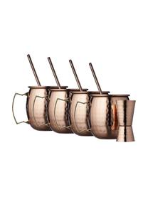 Moscow Mule-Becher-Set Lyngby mit gehämmerter Oberfläche, 9-tlg., Edelstahl 18/10, beschichtet und gehämmert
Das Set ist aus Edelstahl gefertigt. Somit ist es langlebig, rostet nicht und ist resistent gegen Bakterien., Kupferfarben, Silberfarben, Goldfarben, Set mit verschiedenen Grössen