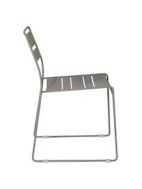 Silla apilable de metal de exterior Lina, Gris, An 47 x F 55 cm