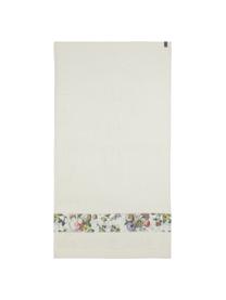 Serviette de toilette blanc crème Fleur, de différentes tailles, 97 % coton, 3 % polyester, Blanc crème, multicolore, Serviette de toilette, larg. 60 x long. 100 cm