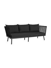 Tuin loungeset Vadstena, 5-delig, Bekleding: polyester, Tafelblad: acaciahout, Zwart, Set met verschillende formaten