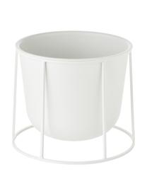 Portavaso grande in acciaio Wire Pot, Acciaio verniciato a polvere, Bianco, Ø 23 x Alt. 17 cm