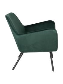 Sillón de terciopelo Bon, Tapizado: 100% terciopelo de poliés, Estructura: madera contrachapada, mad, Patas: acero con pintura en polv, Verde, An 80 x F 76 cm