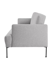 Divano letto 3 posti Fluente, Rivestimento: 80% poliestere, 20% Ramie, Struttura: legno di pino massiccio, , Piedini: metallo verniciato a polv, Tessuto grigio chiaro, Larg. 220 x Prof. 88 cm