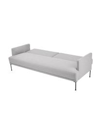 Divano letto 3 posti Fluente, Rivestimento: 80% poliestere, 20% Ramie, Struttura: legno di pino massiccio, , Piedini: metallo verniciato a polv, Tessuto grigio chiaro, Larg. 220 x Prof. 88 cm