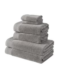 Lot de serviettes de bain en coton bio Premium, 6 élém., 100 % coton bio, certifié GOTS
Qualité supérieure 600 g/m²

Le matériau est certifié STANDARD 100 OEKO-TEX®, IS025 189577, OETI, Gris foncé, Lot de différentes tailles