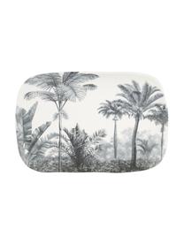 Serveerplateau Papaye met palmmotief, L 28 x B 18 cm, Porselein, Wit, zwart, 18 x 28 cm