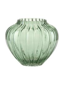 Vase verre vert Groove, Verre, Vert, Ø 20 x haut. 18 cm