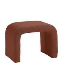 Banco tejido bouclé Penelope, Tapizado: tejido bouclé (100% polié, Estructura: metal, madera contrachapa, Bouclé marrón, An 61 x Al 46 cm