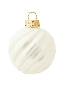 Set palline di Natale Gabriela 3 pz, Vetro, Bianco crema, Ø 6 cm