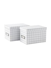 Cajas de almacenaje Kristina, 2 uds., Caja: cartón laminado macizo (1, Blanco, An 22 x Al 15 cm