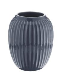 Handgefertigte Design-Vase Hammershøi, Porzellan, Anthrazit, Ø 17 x H 20 cm