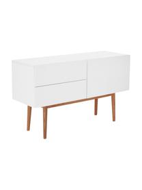 Sideboard High on Wood in Weiss Hochglanz, Korpus: Mitteldichte Holzfaserpla, Weiss, natur, B 120 x H 72 cm