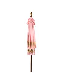 Parasol Oriental Lounge, Frame: fruithout met metalen det, Roze, goudkleurig, donkerbruin, Ø 180 x H 225 cm