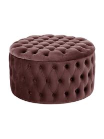 Pouf coffre XL en velours brun rouillé Chiara, Brun, Ø 70 x haut. 42 cm