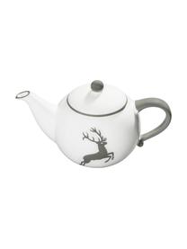 Teiera dipinta a mano Grauer Hirsch, Ceramica, Bianco, grigio, 500 ml