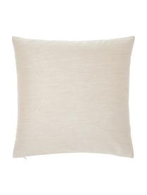 Housse de coussin satin de coton motif de vagues brodées beige Nico, 100 % satin de coton, Beige, Larg. 45 cm, long. 45 cm