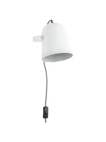 Wandleuchte Iluminar mit Stecker in Weiß, Lampenschirm: Metall, lackiert, Weiß, T 21 x H 18 cm