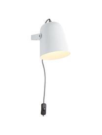 Wandlamp Iluminar met stekker in wit, Lampenkap: gelakt metaal, Wit, D 21 x H 18 cm