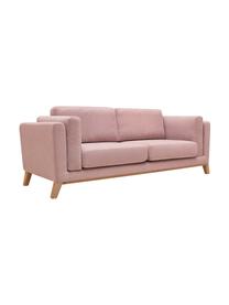 Sofa Seattle (3-osobowa), Tapicerka: 100% poliester, Stelaż: drewno naturalne, płyta w, Nogi: drewno naturalne, Jasny blady różowy, S 218 x G 86 cm