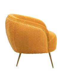 Sillón cóctel de terciopelo So Curvy, Tapizado: terciopelo de poliéster A, Patas: acero inoxidable galvaniz, Terciopelo ocre, An 78 x F 77 cm