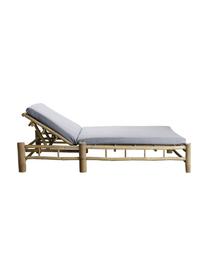 Bain de soleil en bambou XL avec matelas rembourré Bambed, Gris, brun