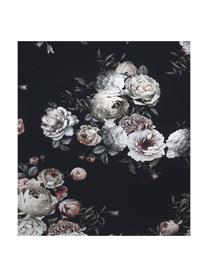 Sábana encimera de satén Blossom, Negro, Cama 150/160 cm (240 x 270 cm)