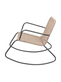 Rattan-Schaukelstuhl Mundo mit Metall-Gestell, Gestell: Metall, pulverbeschichtet, Sitzfläche: Polyethylen, Beige, B 73 x T 89 cm