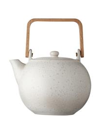 Theepot Bizz gespikkeld en met houten handvat, 1.2 L, Keramiek, Lichtbeige, 1.2 L