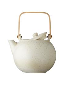 Theepot Bizz gespikkeld en met houten handvat, 1.2 L, Keramiek, Lichtbeige, 1.2 L