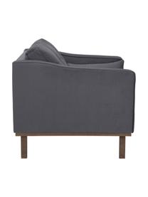 Klassieke fluwelen fauteuil Alva in grijs met beukenhouten poten, Bekleding: fluweel (hoogwaardig poly, Frame: massief grenenhout, Poten: massief gebeitst beukenho, Fluweel donkergrijs, B 102 x D 92 cm