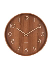 Horloge murale Pure, Bois de tilleul, Brun, beige, Ø 60 cm