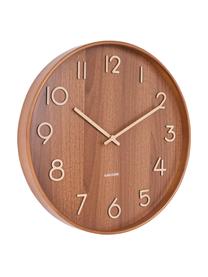 Reloj de pared Pure, Madera de tilo, Marrón, beige, Ø 60 cm