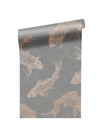 Papel pintado Koi, Tejido no tejido, Gris, beige, An 52 x Al 1005 cm