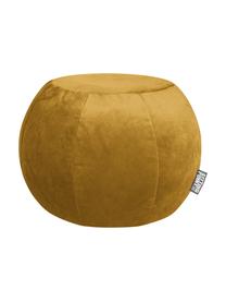 Pouf en velours Plump Veluto, Jaune moutarde